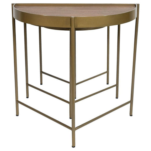 Tristen - 3 Piece Demilune Nesting Table With Recessed Top - Brown And Gold Sacramento Furniture Store Furniture store in Sacramento