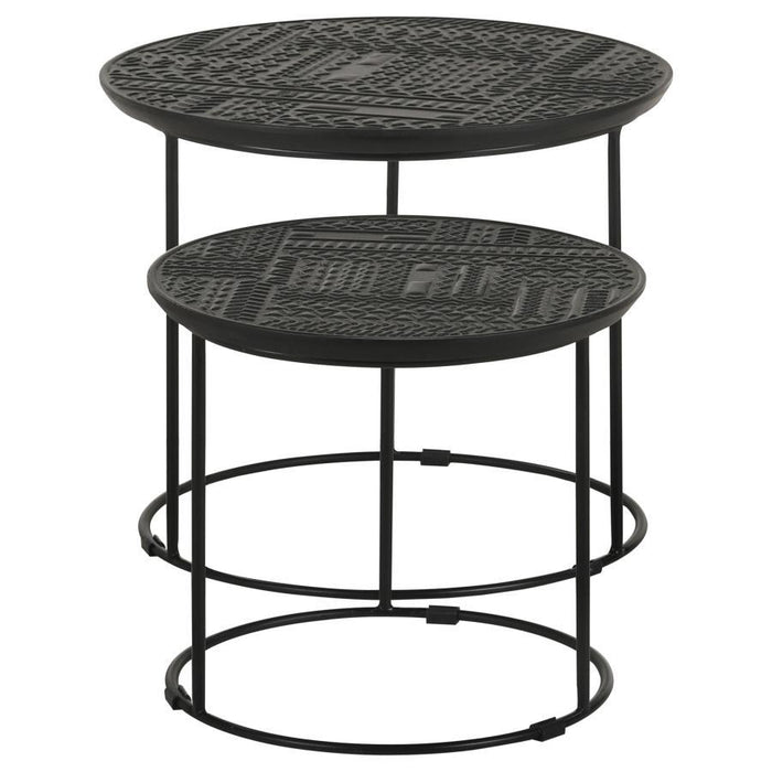 Loannis - 2 Piece Round Nesting Table - Matte Black Sacramento Furniture Store Furniture store in Sacramento