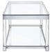 Anne - Coffee Table With Lower Shelf - Chrome And Clear Sacramento Furniture Store Furniture store in Sacramento