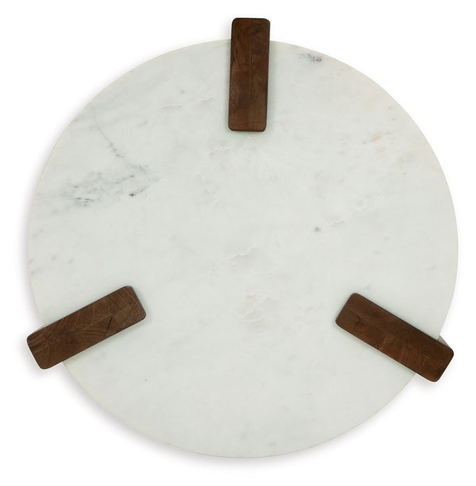 Isanti - White / Brown - Round End Table Sacramento Furniture Store Furniture store in Sacramento