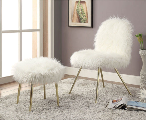 Caoimhe - Accent Chair - White / Gold Sacramento Furniture Store Furniture store in Sacramento