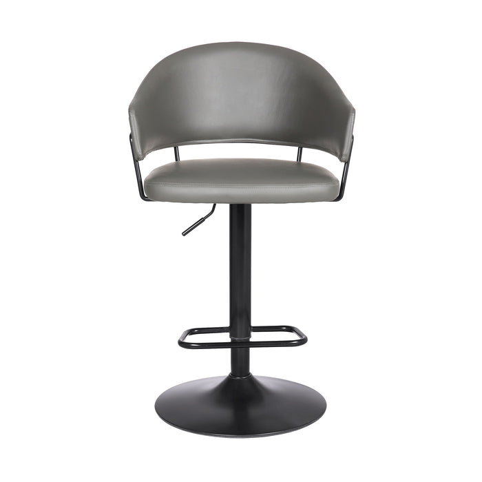 Brody - Adjustable Height Swivel Metal Base Bar Stool - Gray / Black