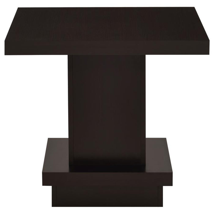 Reston - Pedestal Square End Table - Cappuccino Sacramento Furniture Store Furniture store in Sacramento