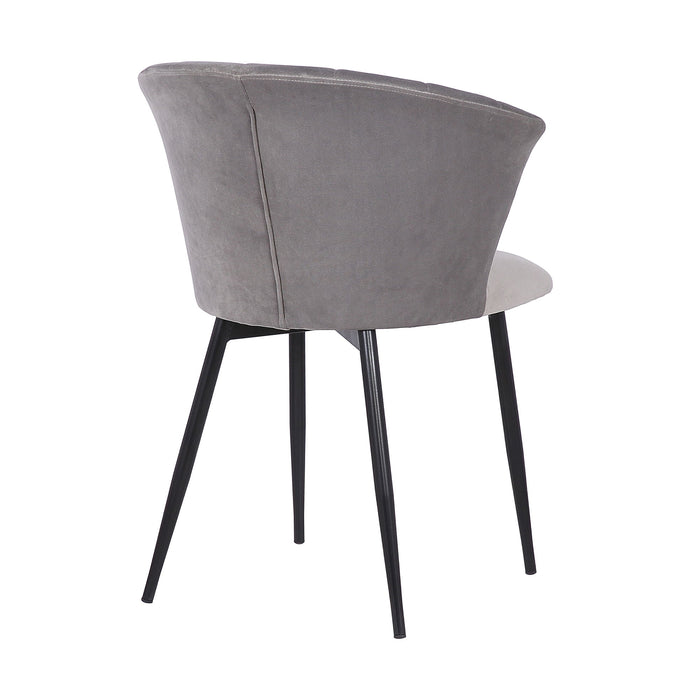 Lulu - Contemporary Dining Chair - Black Powder / Gray