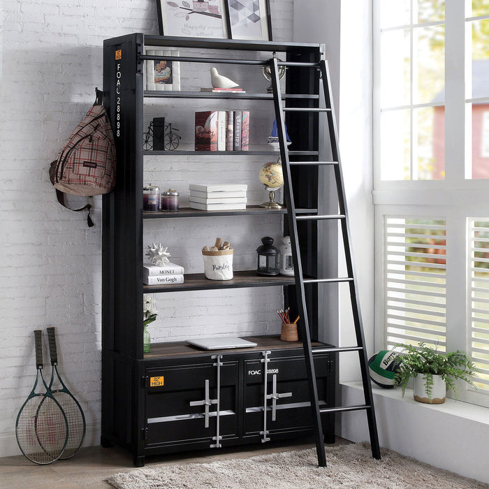 Dipiloh - Bookcase - Black / Distressed Dark Oak Sacramento Furniture Store Furniture store in Sacramento