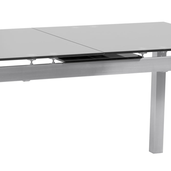 Ivan - Extension Dining Table Tempered Glass Top - Brushed / Gray