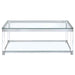 Anne - Coffee Table With Lower Shelf - Chrome And Clear Sacramento Furniture Store Furniture store in Sacramento