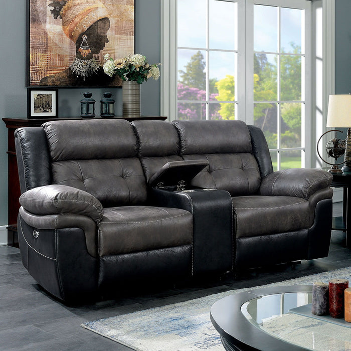 Brookdale - Power Motion Loveseat - Gray / Black Sacramento Furniture Store Furniture store in Sacramento