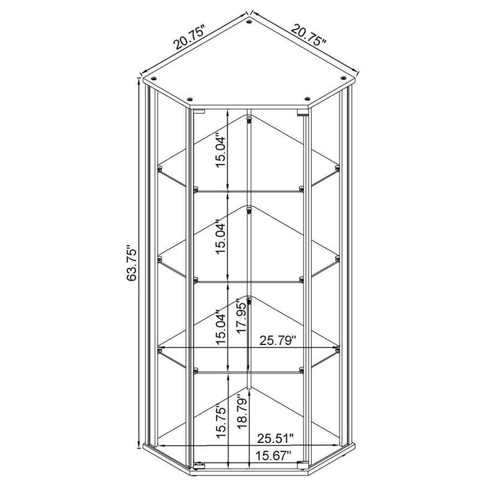 Zenobia - Glass Shelf Curio Cabinet - Clear And Black Sacramento Furniture Store Furniture store in Sacramento