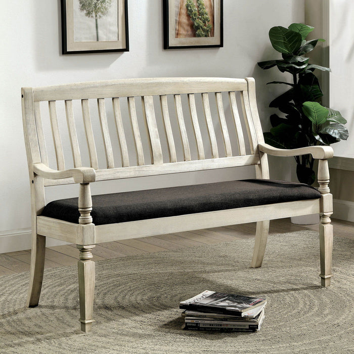 Georgia - Loveseat Bench - Antique White / Gray Sacramento Furniture Store Furniture store in Sacramento