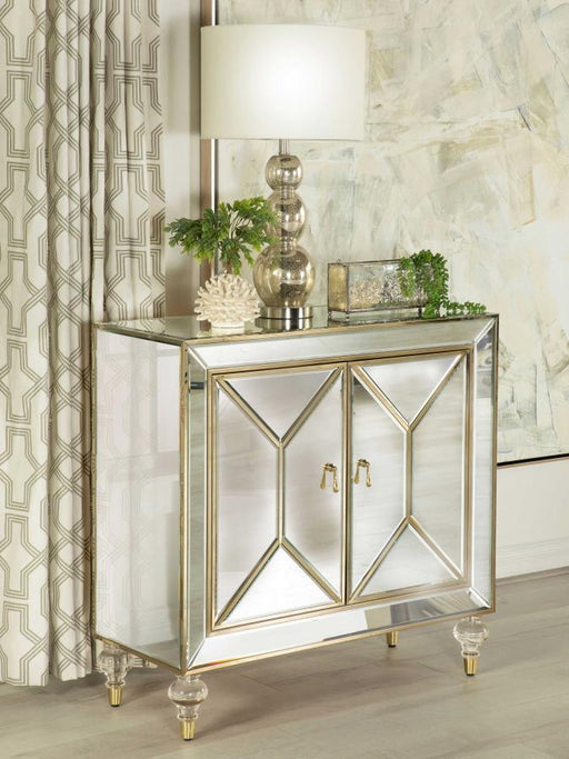 Lupin - 2-Door Accent Cabinet - Mirror And Champagne Sacramento Furniture Store Furniture store in Sacramento