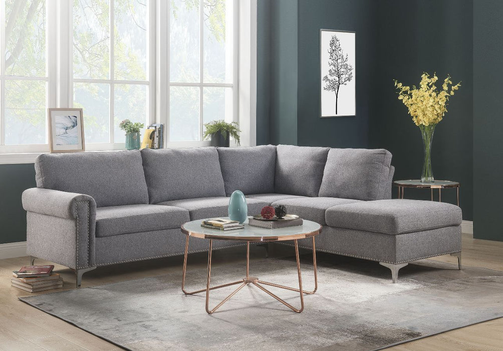 Melvyn - Sectional Sofa - Gray Fabric Sacramento Furniture Store Furniture store in Sacramento