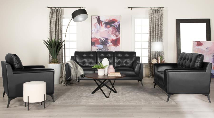 Moira - Upholstered Tufted Living Room Set With Track Arms