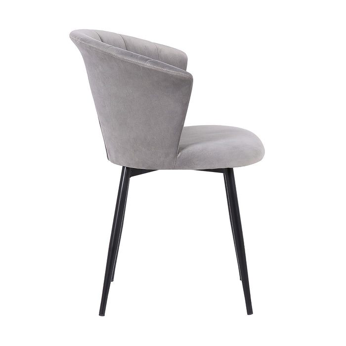 Lulu - Contemporary Dining Chair - Black Powder / Gray