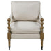 Dempsy - Upholstered Accent Chair With Casters - Beige Sacramento Furniture Store Furniture store in Sacramento