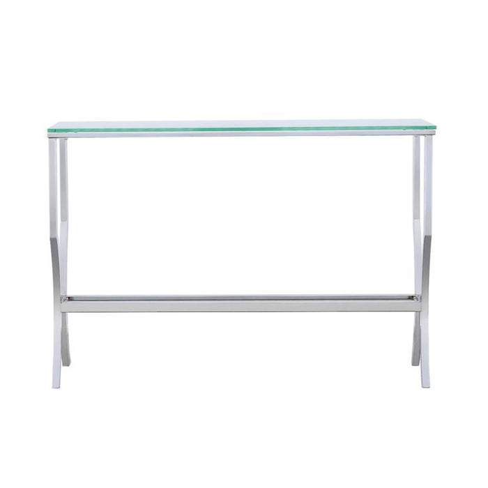 Saide - Rectangular Sofa Table With Mirrored Shelf - Chrome Sacramento Furniture Store Furniture store in Sacramento