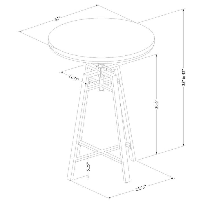 Bartlett - Adjustable Swivel Bar Table - Brushed Nutmeg Sacramento Furniture Store Furniture store in Sacramento