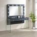 Afshan - 3-Drawer Vanity Desk With Lighting Mirror - Gray High Gloss Sacramento Furniture Store Furniture store in Sacramento