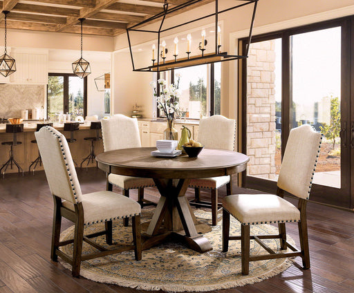 Julia - Round Dining Table - Light Oak / Beige Sacramento Furniture Store Furniture store in Sacramento