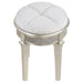 Evangeline - Oval Vanity Stool With Faux Diamond Trim - Silver And Ivory Sacramento Furniture Store Furniture store in Sacramento