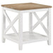 Maisy - Square Wooden End Table With Shelf - Brown And White Sacramento Furniture Store Furniture store in Sacramento