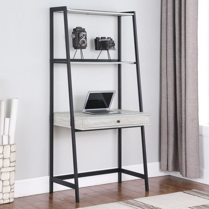 Pinckard - 1-Drawer Ladder Desk - Gray Stone And Black Sacramento Furniture Store Furniture store in Sacramento