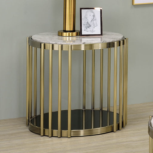 Ofelia - End Table - Antique Brass / Black Sacramento Furniture Store Furniture store in Sacramento