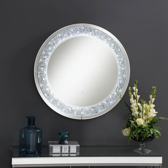 Lixue - Round Wall Mirror With Led Lighting - Silver Sacramento Furniture Store Furniture store in Sacramento