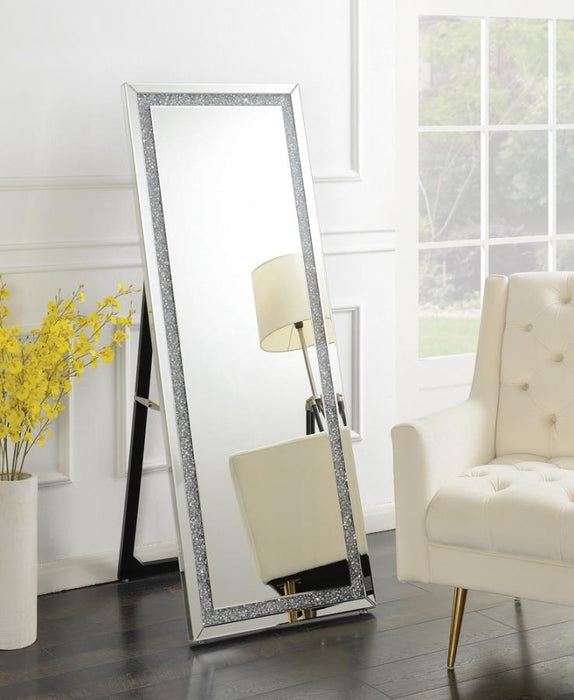 Novak - Rectangular Cheval Floor Mirror - Silver Sacramento Furniture Store Furniture store in Sacramento