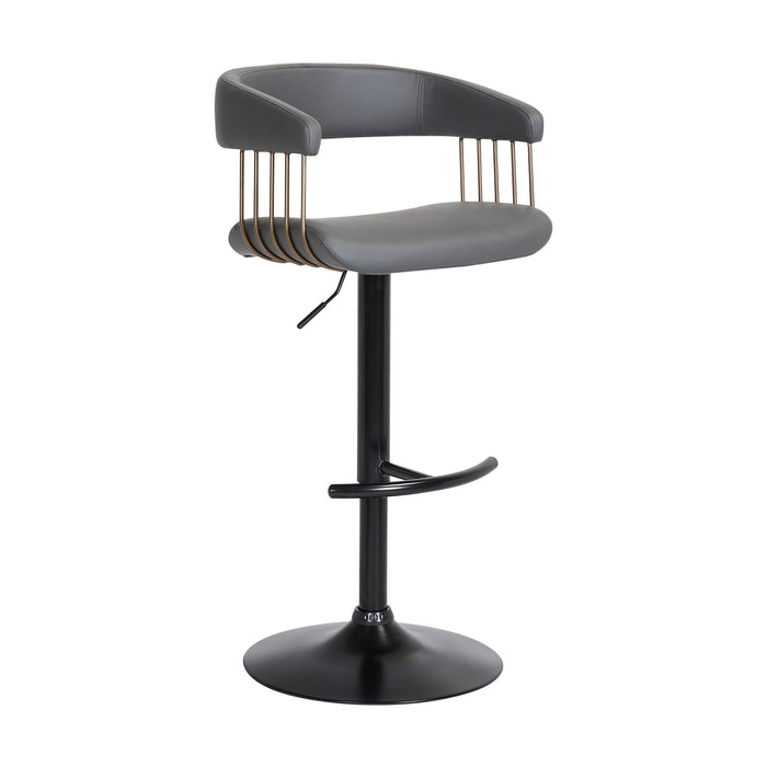 Calista - Adjustable Bar Stool - Grey / Golden Bronze