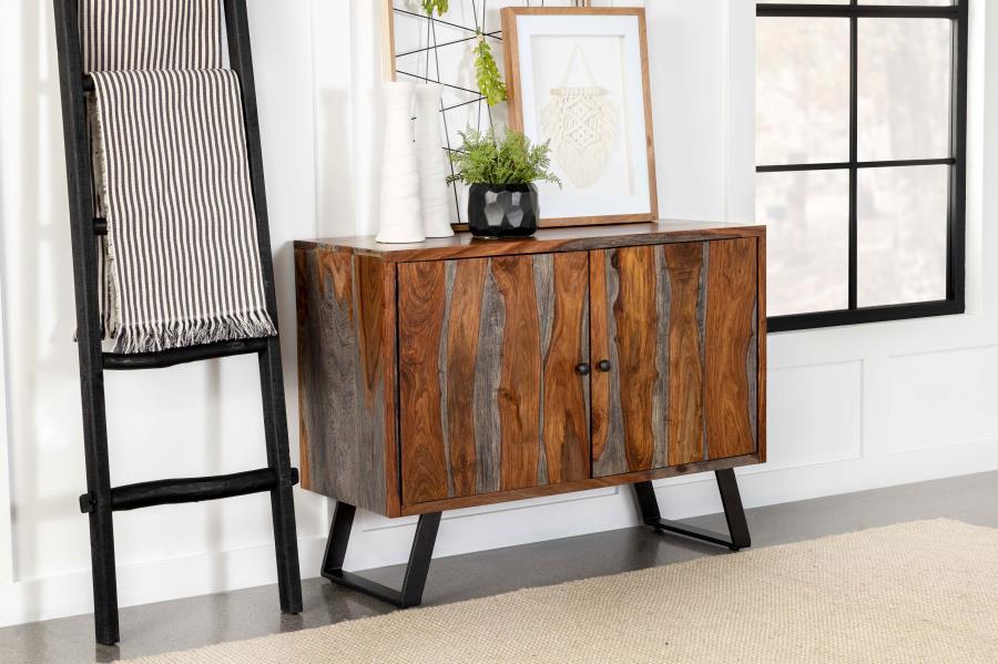 Mathis - Sled Base Accent Cabinet - Sheesham Gray Sacramento Furniture Store Furniture store in Sacramento