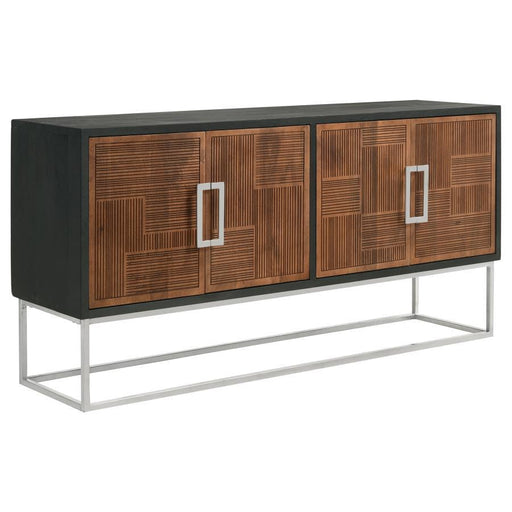 Borman - 4-Door Wooden Accent Cabinet - Walnut And Black Sacramento Furniture Store Furniture store in Sacramento