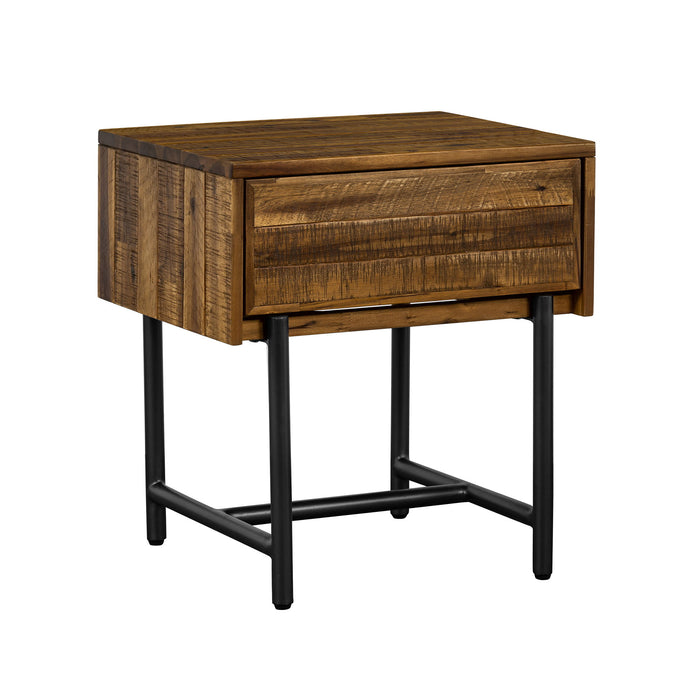 Cusco - Rustic Single Drawer Night Stand - Antique Acacia