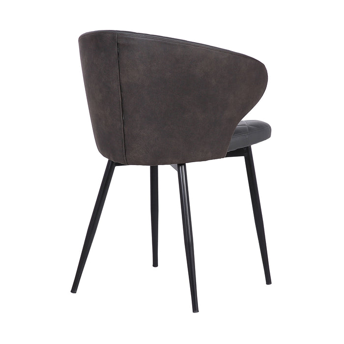 Ava - Contemporary Dining Chair - Black Powder / Gray