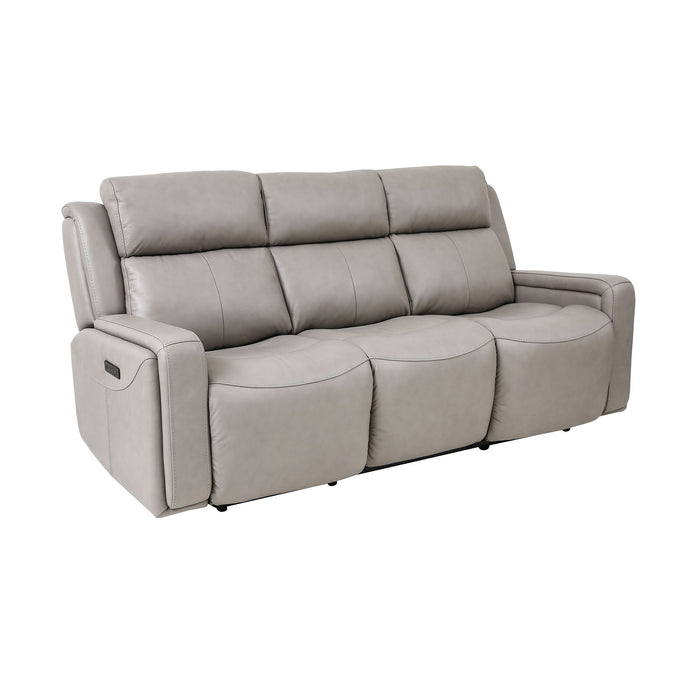 Claude - Dual Power Headrest And Lumbar Support Reclining Sofa - Light Gray