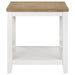 Maisy - Square Wooden End Table With Shelf - Brown And White Sacramento Furniture Store Furniture store in Sacramento