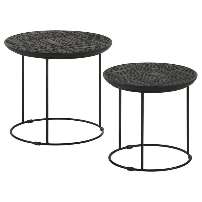 Loannis - 2 Piece Round Nesting Table - Matte Black Sacramento Furniture Store Furniture store in Sacramento