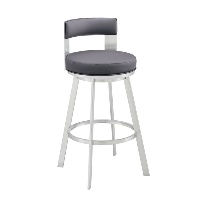 Flynn - Swivel Bar Stool -  Brushed Steel