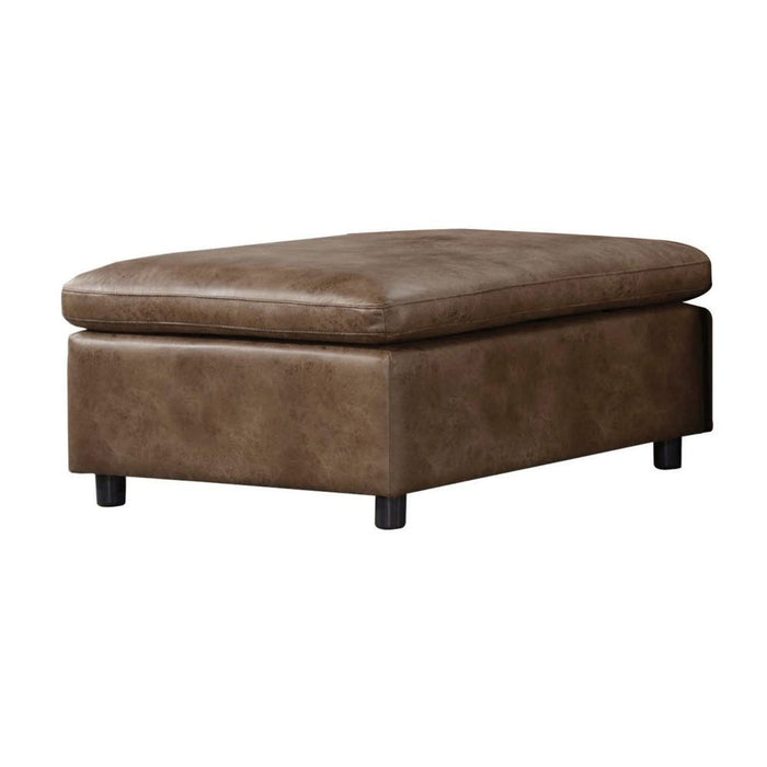 Audrey - Ottoman - 2-Tone Mocha Polished Microfiber Sacramento Furniture Store Furniture store in Sacramento