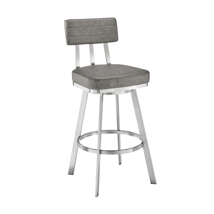 Benjamin - Swivel Stool - Brushed Steel Legs