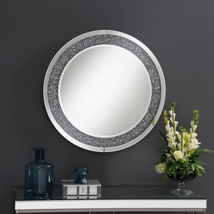 Lixue - Round Wall Mirror With Led Lighting - Silver Sacramento Furniture Store Furniture store in Sacramento