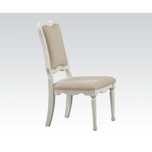 Morre - Chair - Beige Linen & Antique White Sacramento Furniture Store Furniture store in Sacramento
