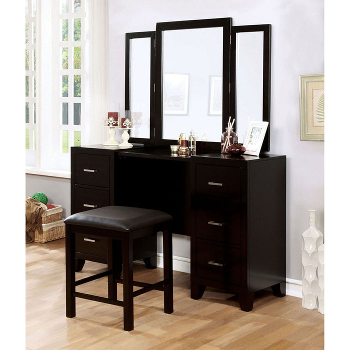 Enrico - Vanity With Stool - Espresso Sacramento Furniture Store Furniture store in Sacramento