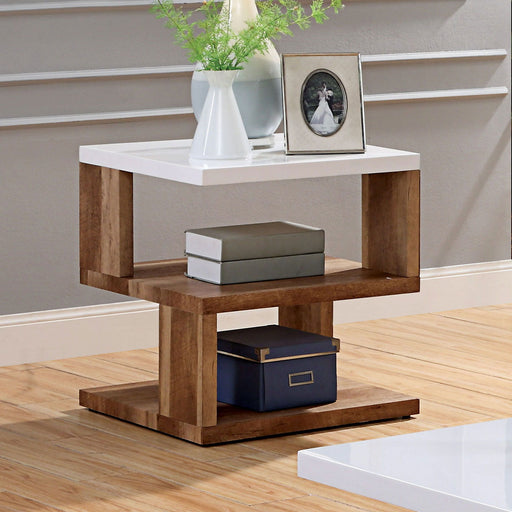 Majken - End Table - White / Natural Tone Sacramento Furniture Store Furniture store in Sacramento