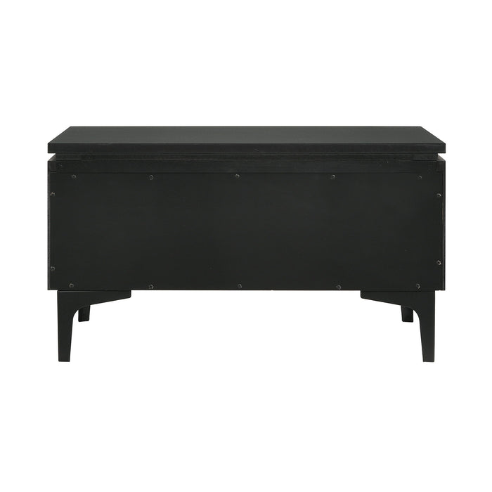 Legend - Veneer 1 Drawer Nightstand With Metal Legs - Black Glaze Ash