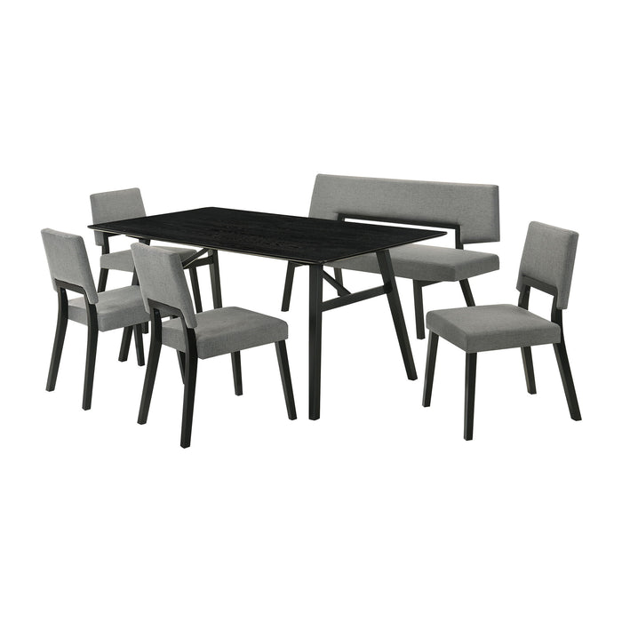 Channell - Black Wood Dining Table Set