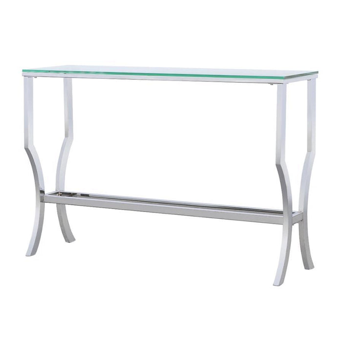 Saide - Rectangular Sofa Table With Mirrored Shelf - Chrome Sacramento Furniture Store Furniture store in Sacramento