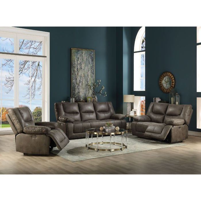 Harumi - Sofa - Gray Leather-Aire Sacramento Furniture Store Furniture store in Sacramento