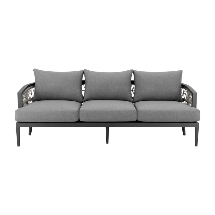 Zella - Outdoor Patio Sofa - Light Gray / Earl Gray