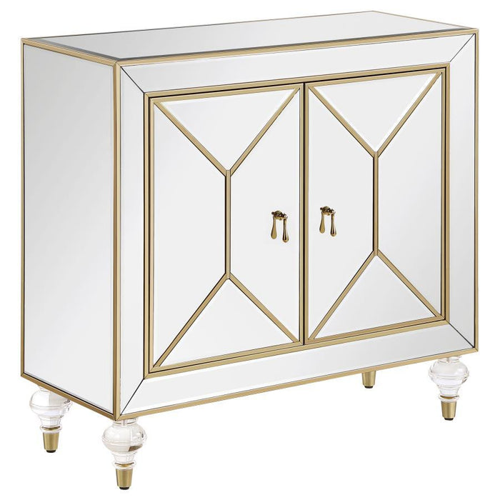 Lupin - 2-Door Accent Cabinet - Mirror And Champagne Sacramento Furniture Store Furniture store in Sacramento